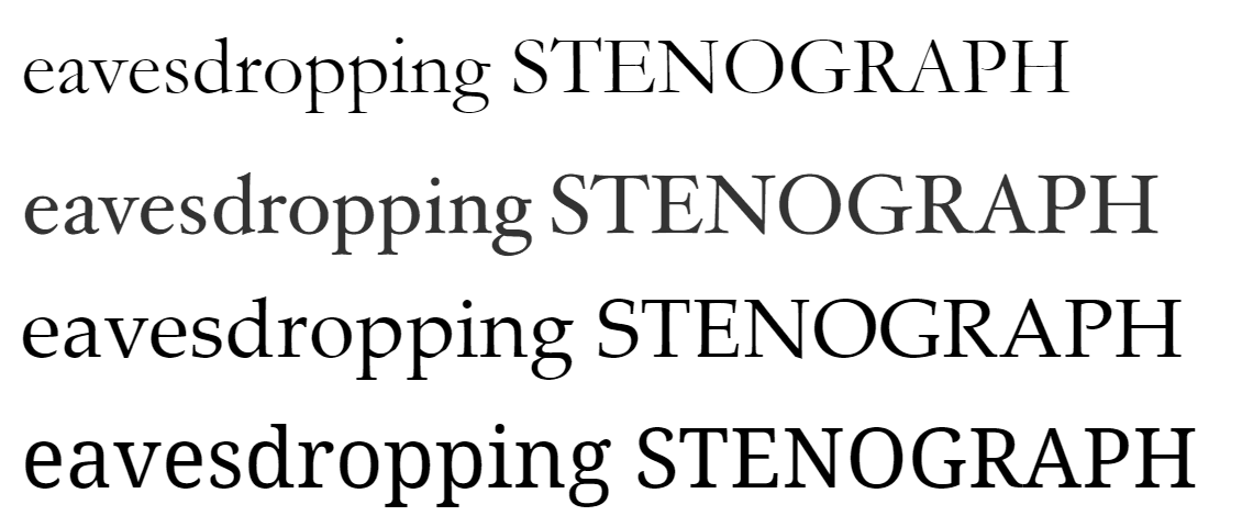 Old-style serif typeface specimens