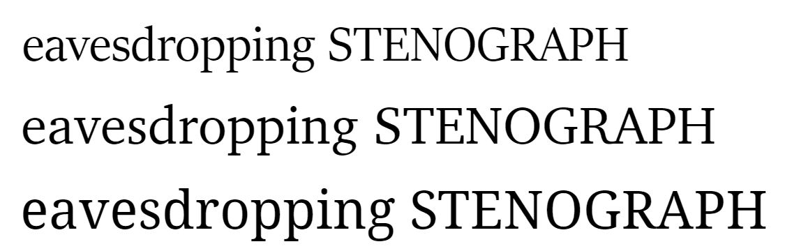 Contemporary serif typeface specimens