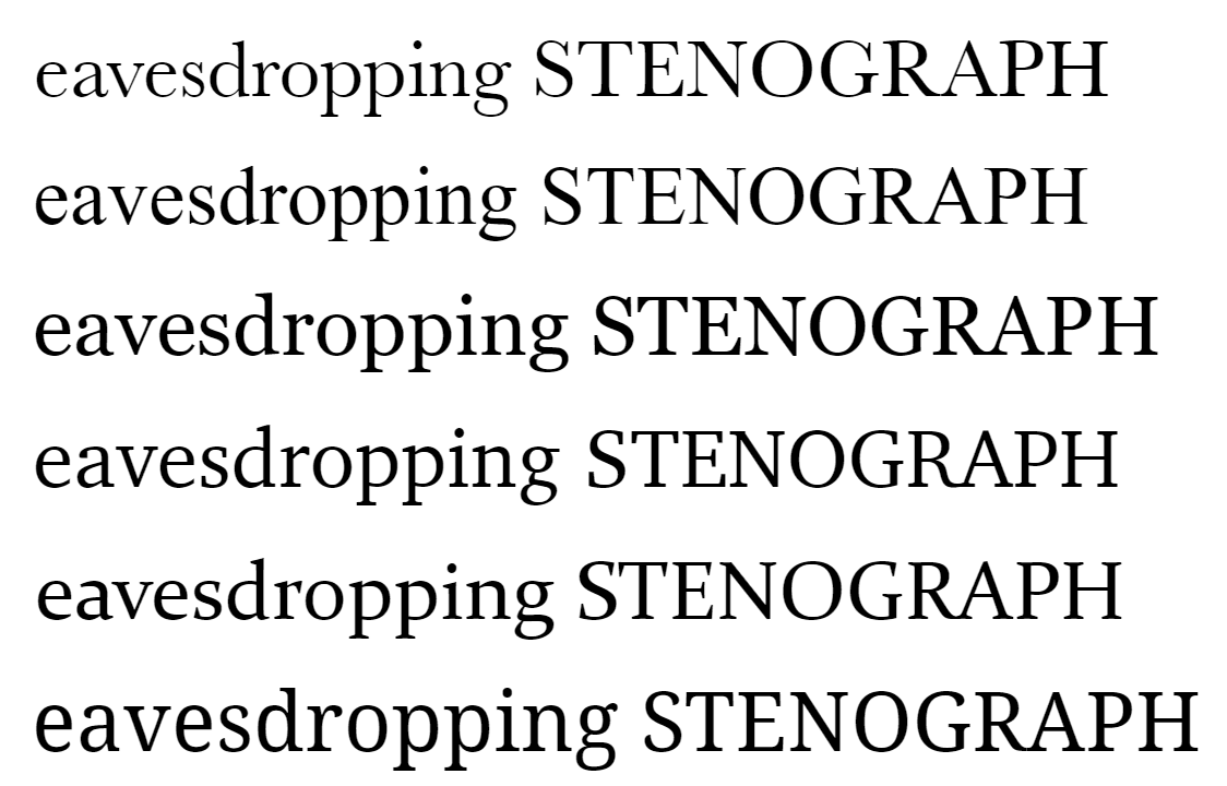 Transitional serif typeface specimens