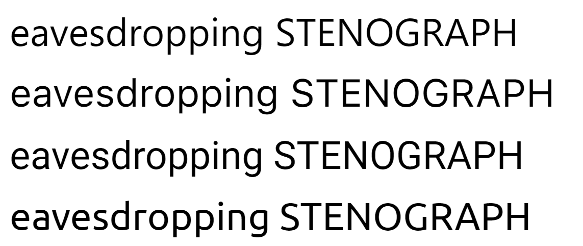 System fonts specimen